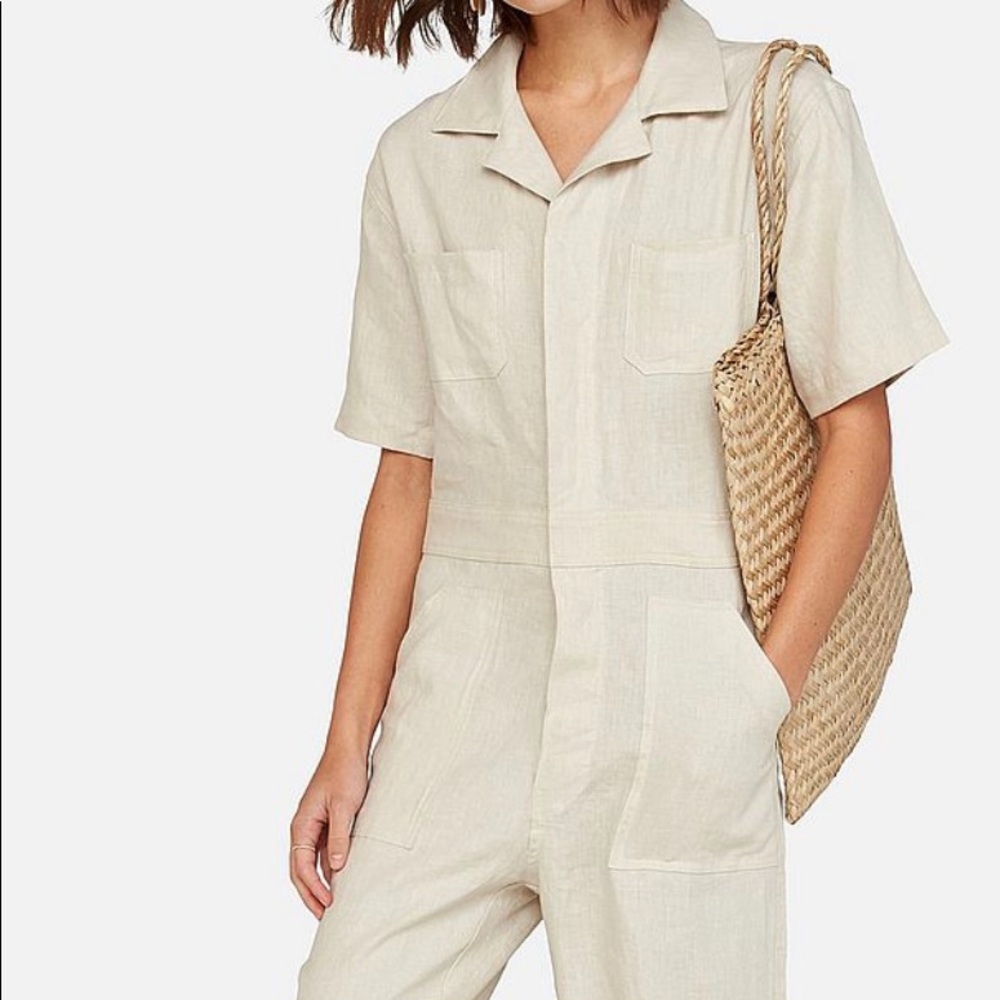 Mate the Label Cream Linen Jumpsuit / Playsuit